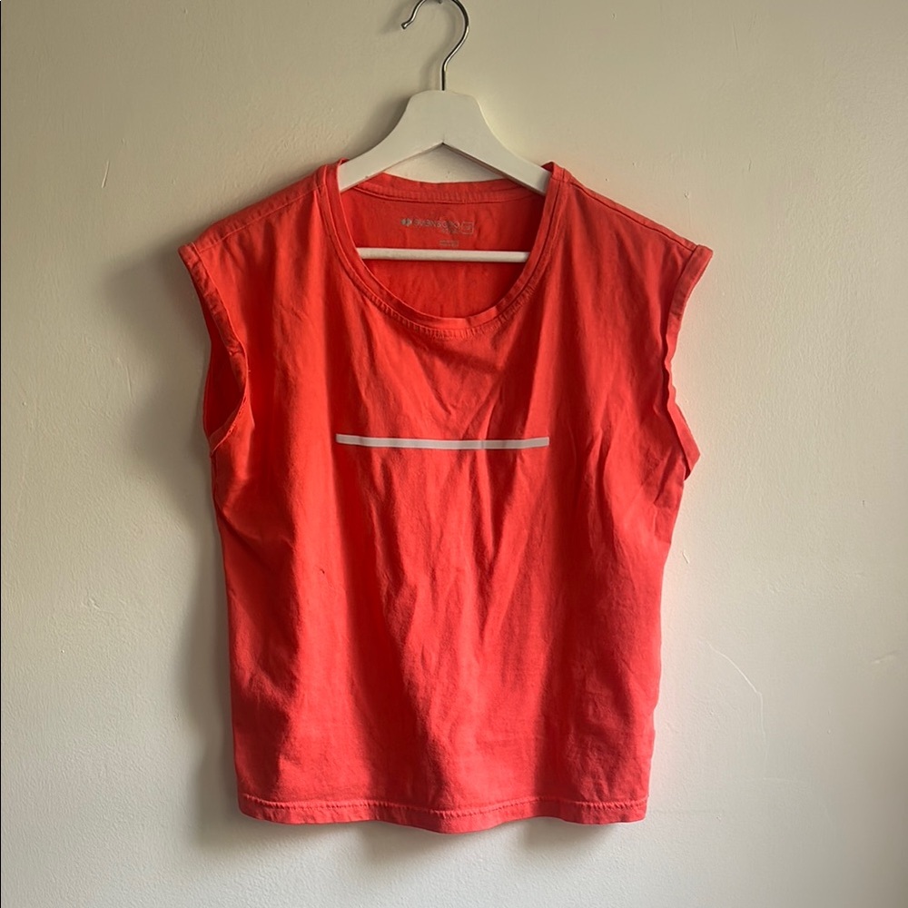 Pink and White Sleeveless Boxy Muscle Tee size xs